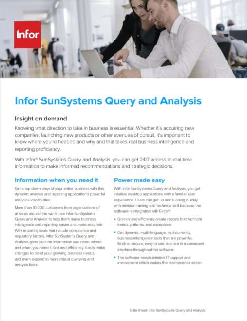 Infor SunSystems QA Brochure